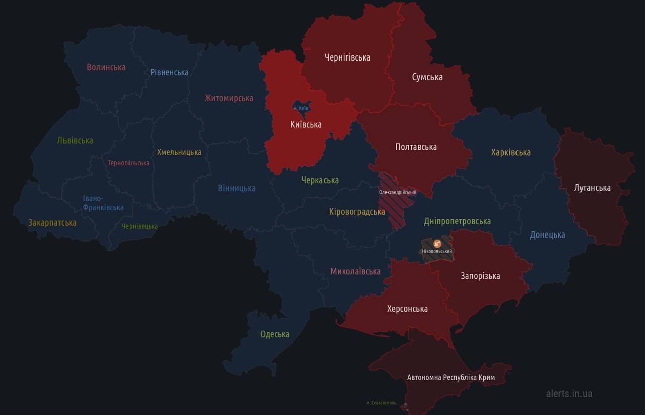 Карта повітряних тривог телеграмм