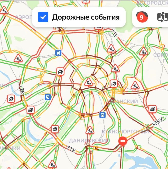 Карта москвы с пробками онлайн сейчас проложить маршрут на автомобиле