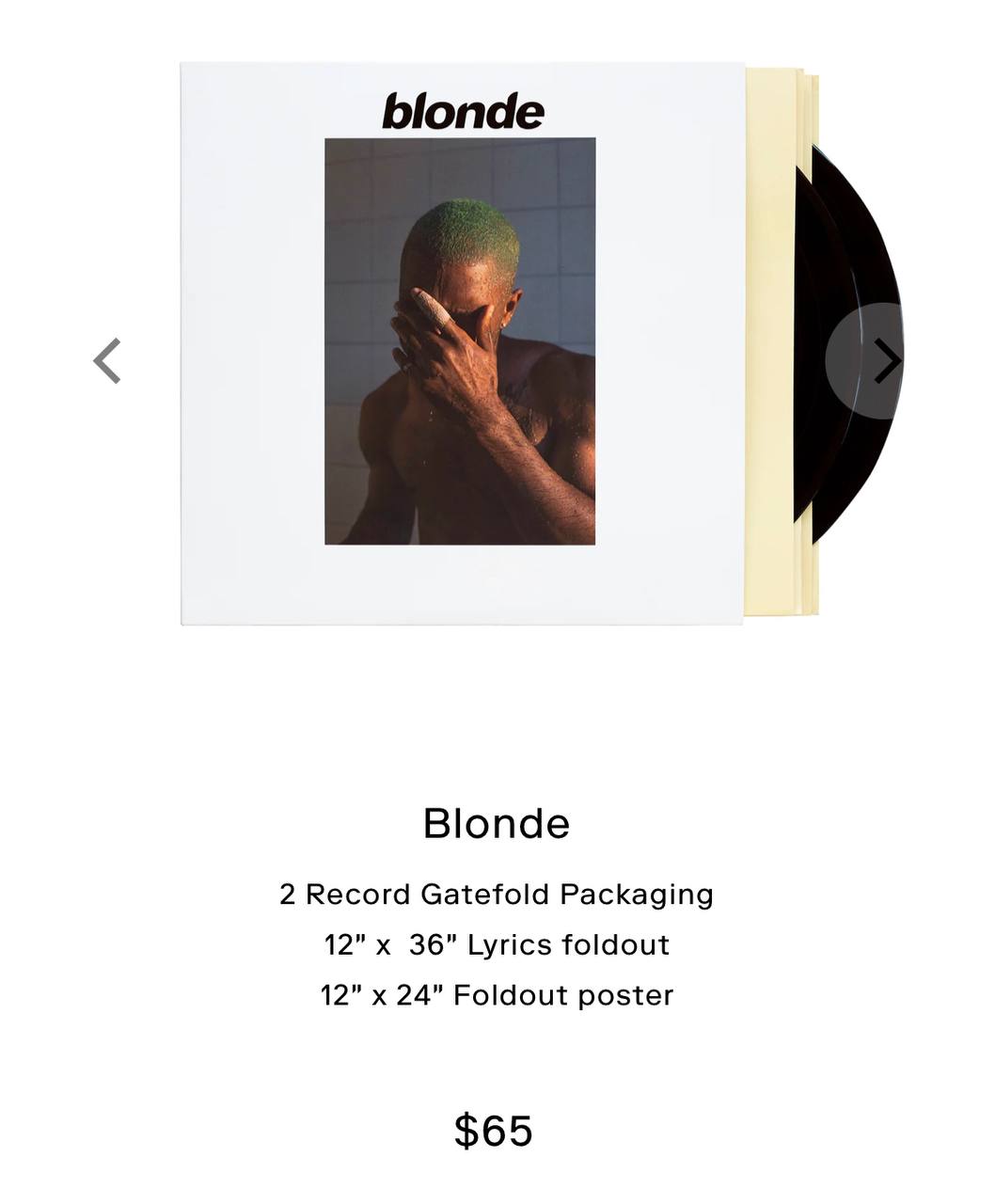 Снова фрэнк. Blond Frank Ocean пластинка задняя сторона.