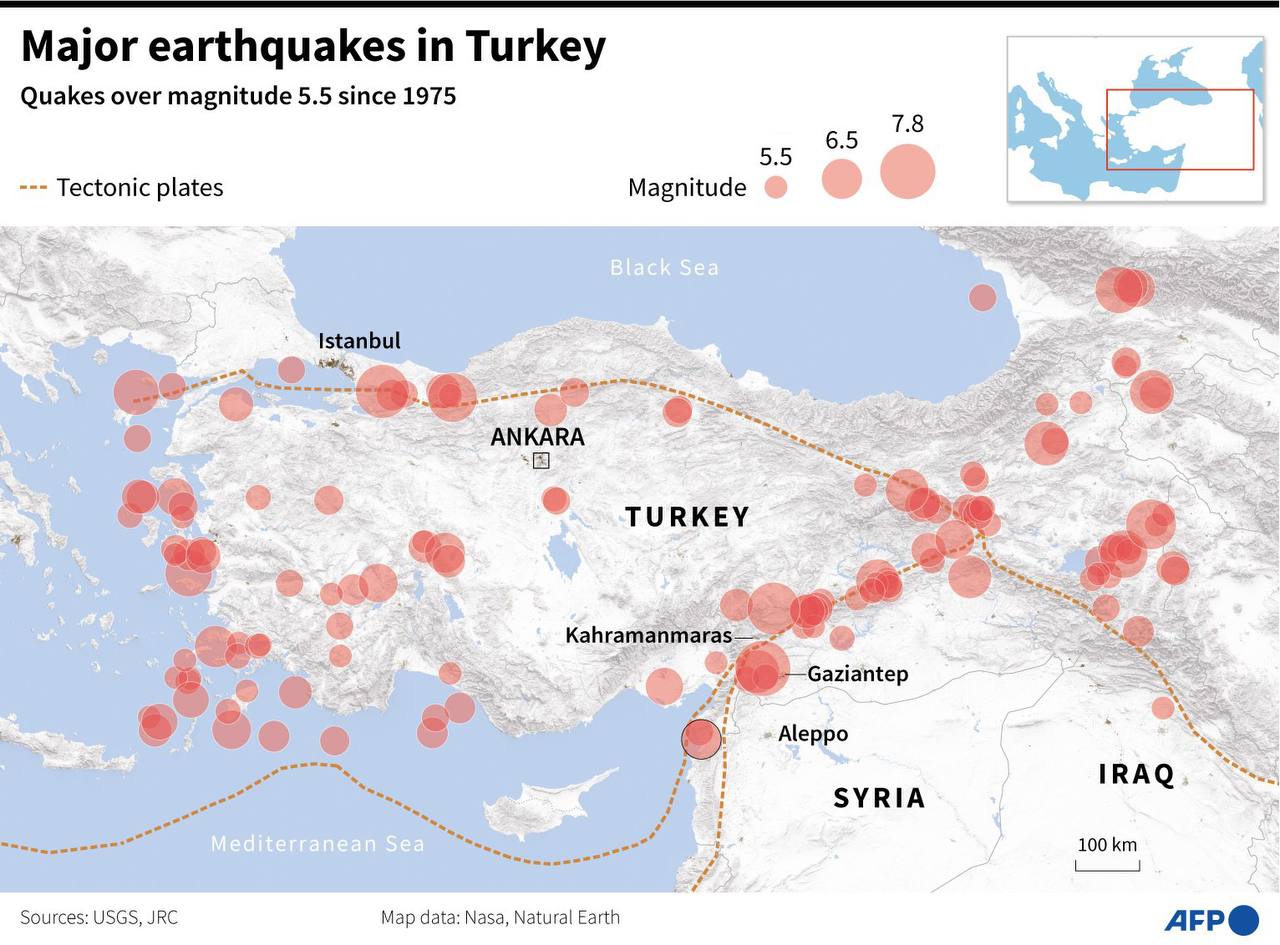 Землетрясение карта онлайн турция