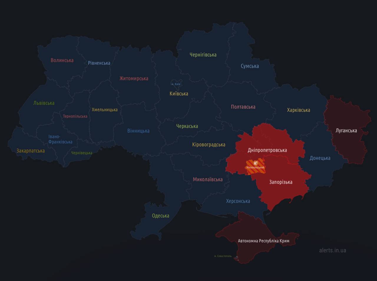 Повітряна тривога україни карта