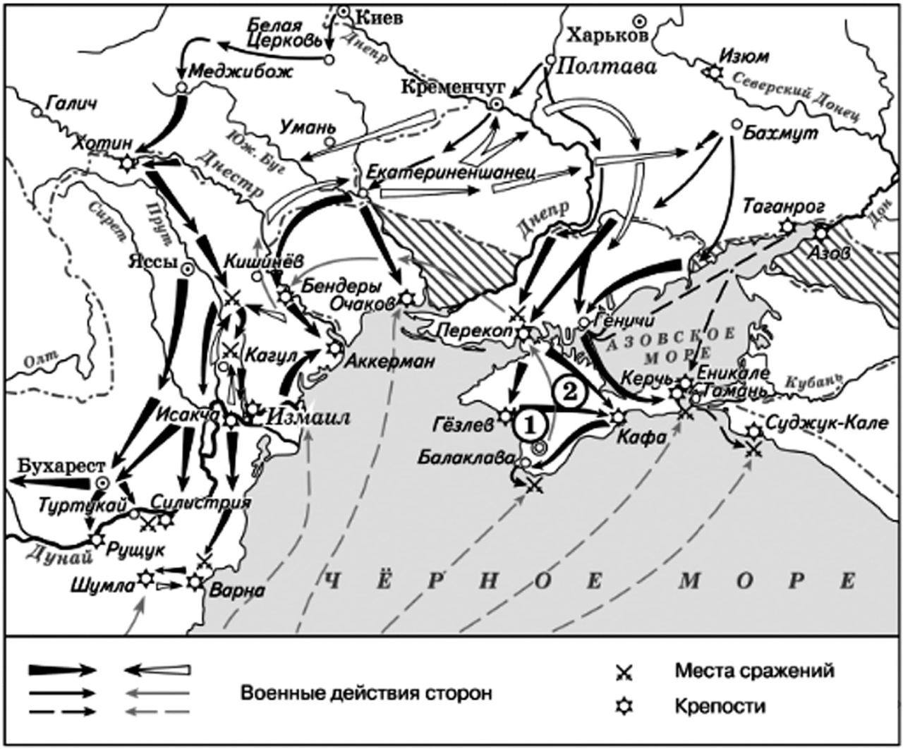 Русско-турецкая война 1768-1774 карта